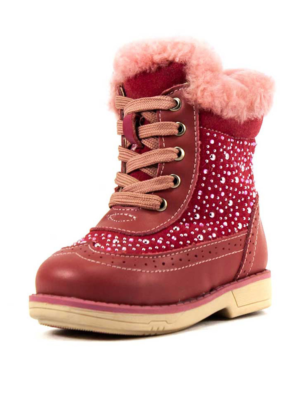 Темно-розовые кэжуал зимние ботинки Шалунишка