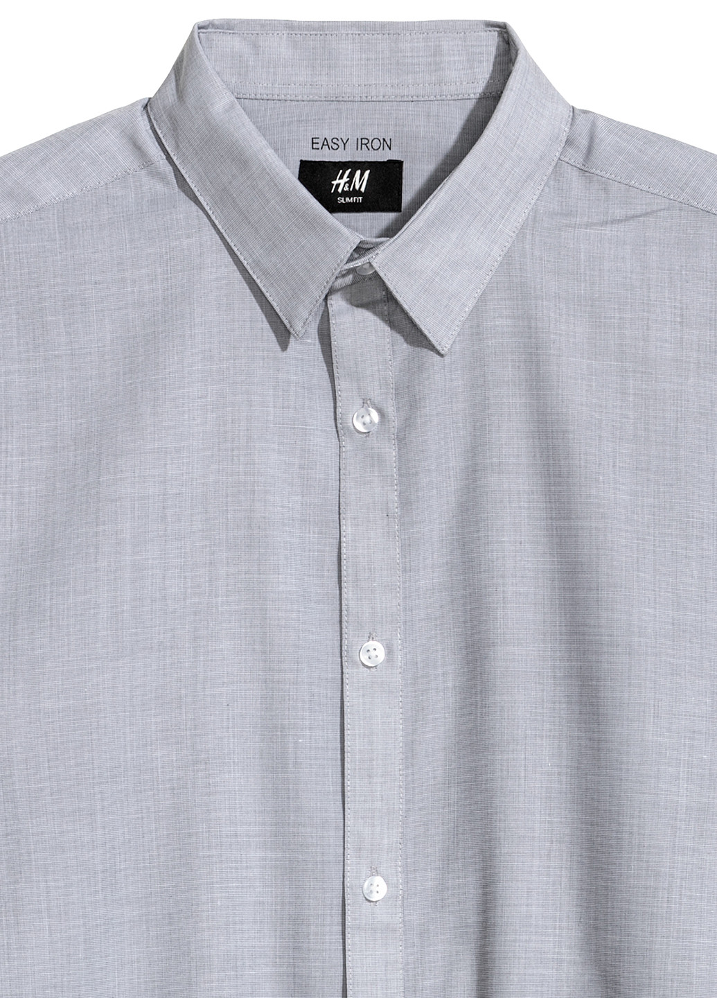 Темно-серая кэжуал рубашка H&M с длинным рукавом