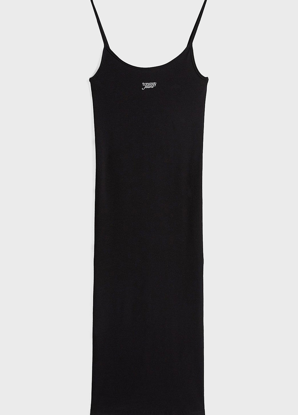 Черное кэжуал платье платье-майка Tommy Jeans однотонное