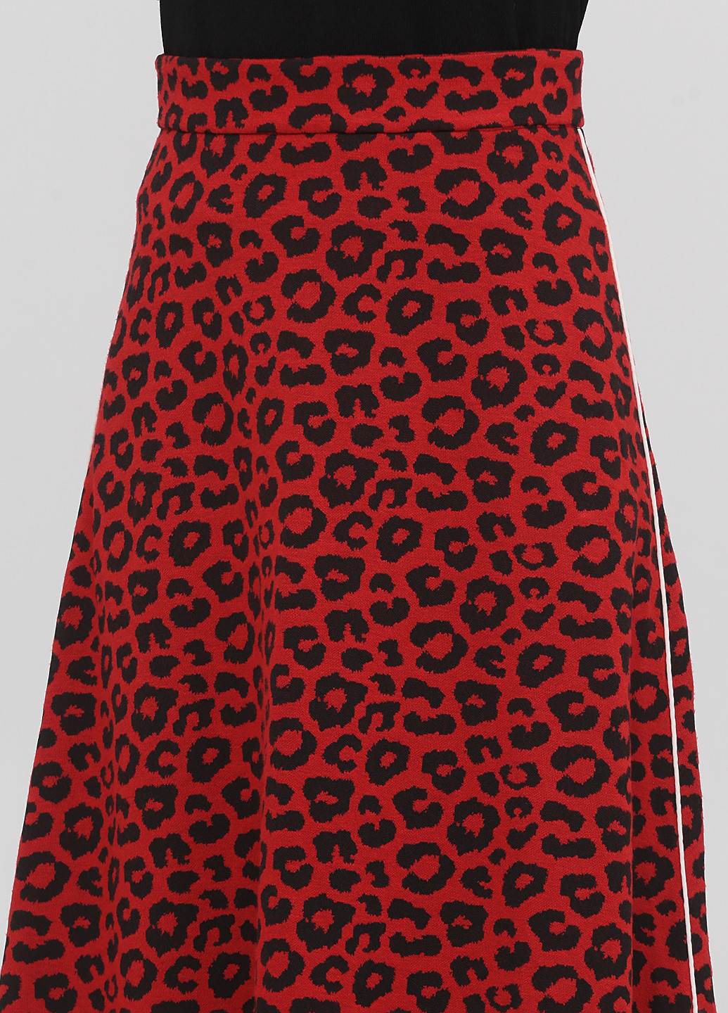 Красная кэжуал леопардовая юбка Tensione IN клешированная