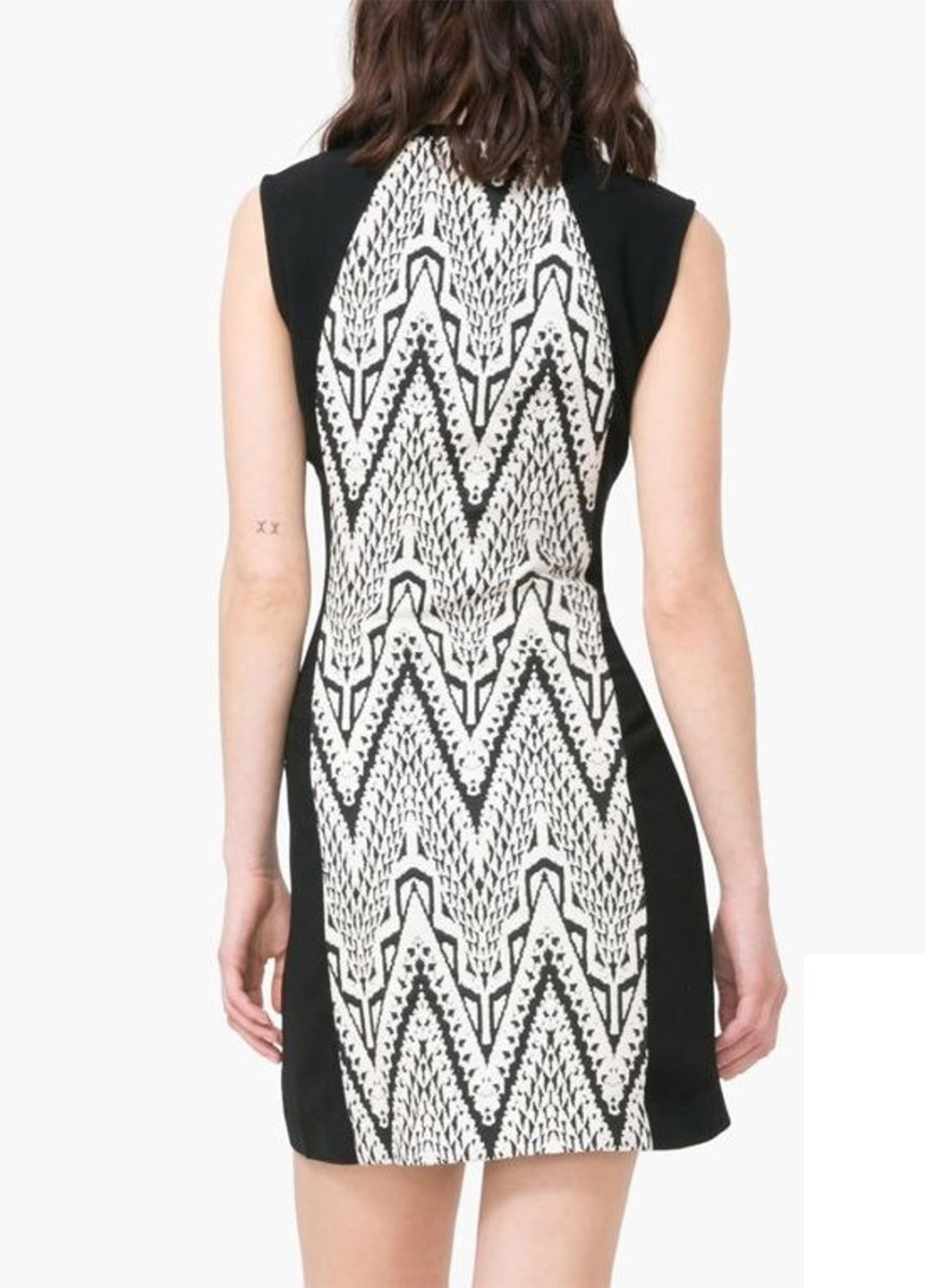 Черно-белое кэжуал платье Desigual с орнаментом