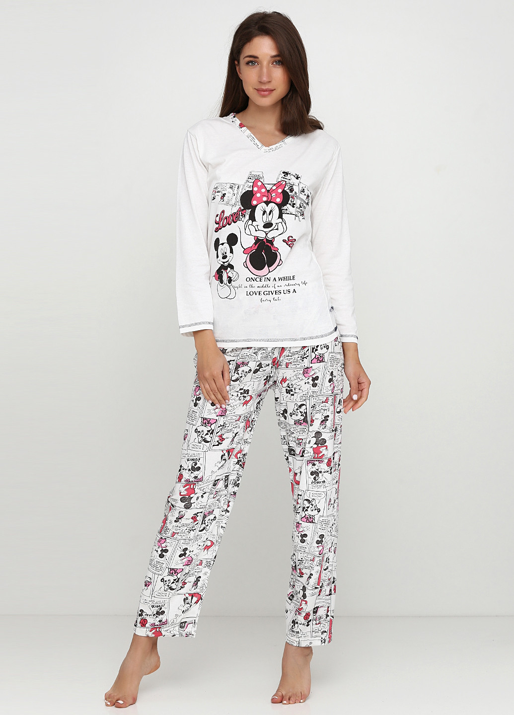 Молочный демисезонный комплект (лонгслив, брюки) Rinda Pijama