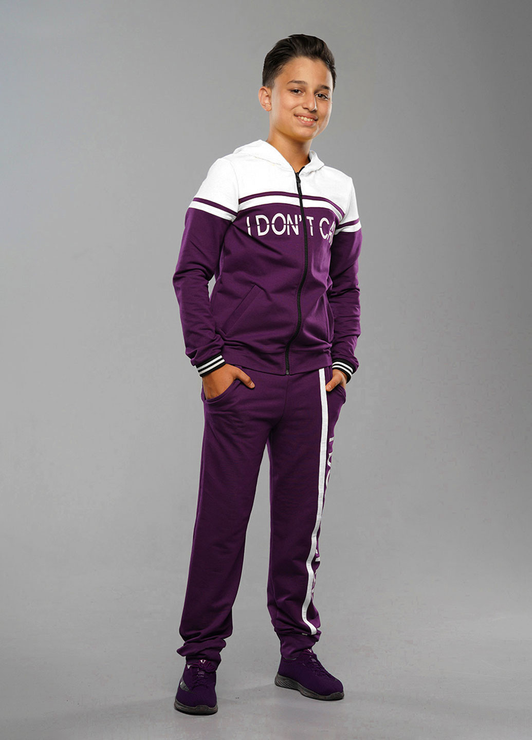 Фиолетовый демисезонный спортивный костюм брючный Tiaren Sasha