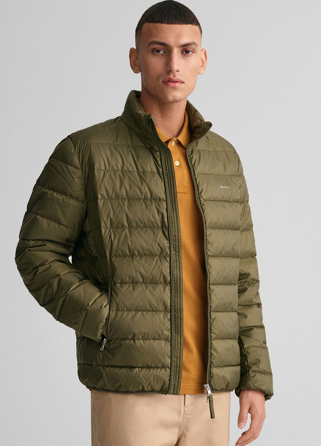 Оливковий демісезонний Пуховик Gant