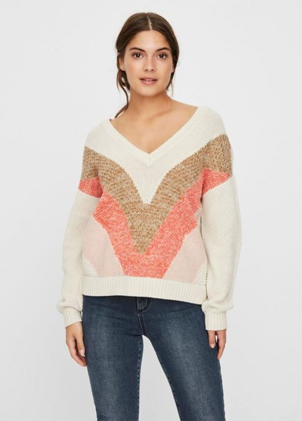 Комбинированный демисезонный пуловер пуловер Vero Moda