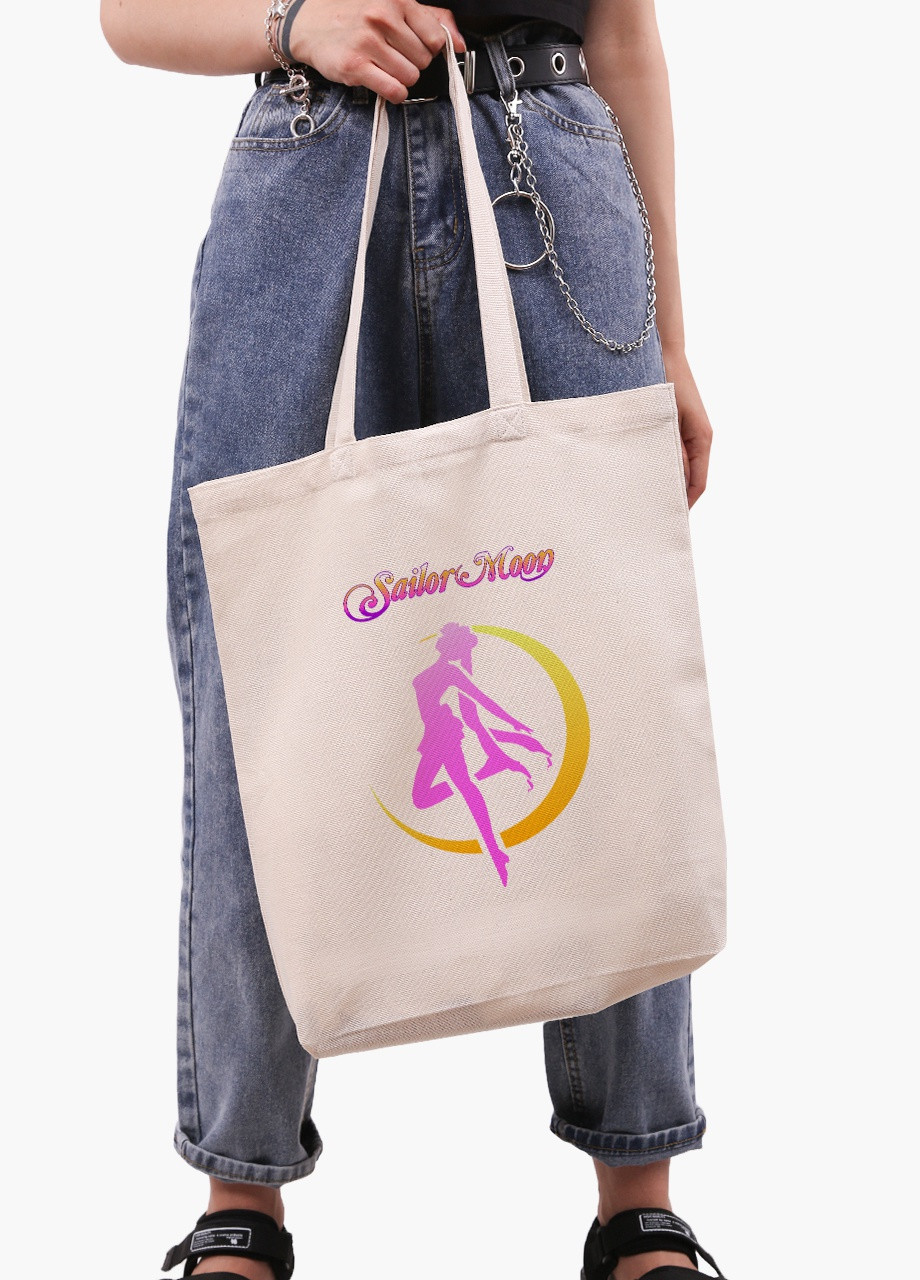 Эко сумка шоппер белая аниме Сейлор Мун (Sailor Moon) (9227-2658-WTD-1) экосумка шопер 41*39*8 см MobiPrint (215977396)