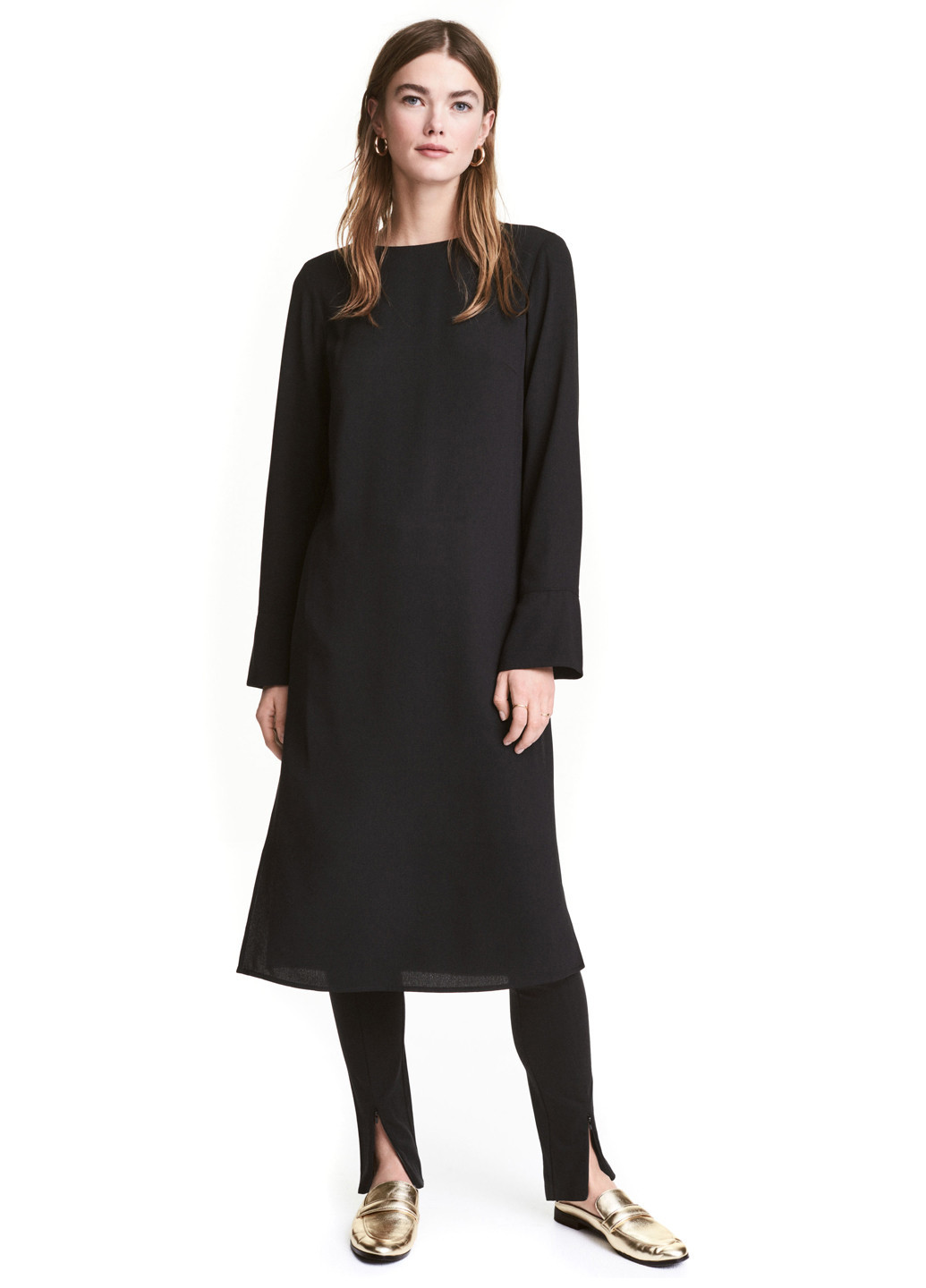 Чорна кежуал сукня H&M однотонна