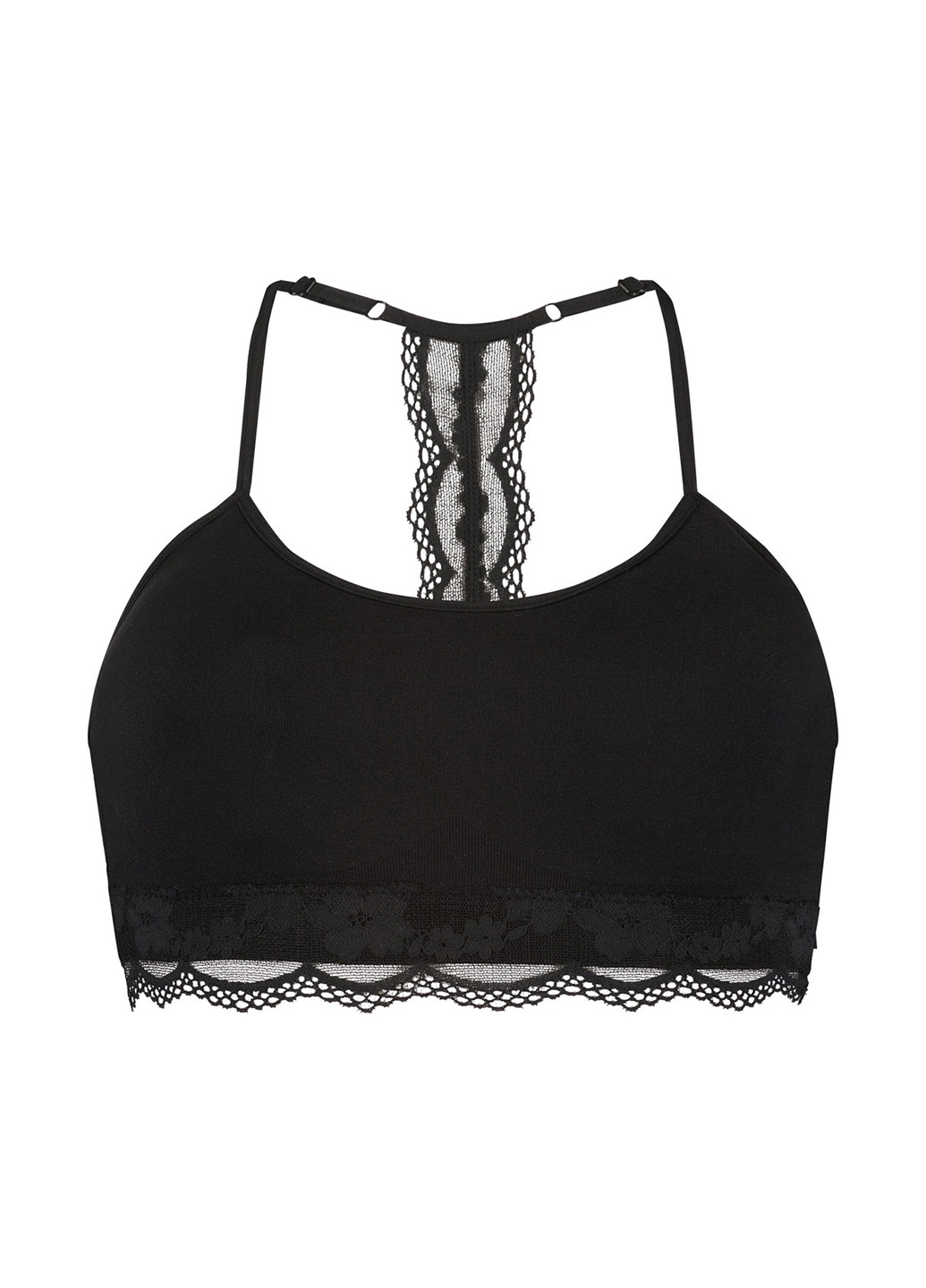 Чёрный топ бюстгальтер Hunkemoller без косточек полиамид