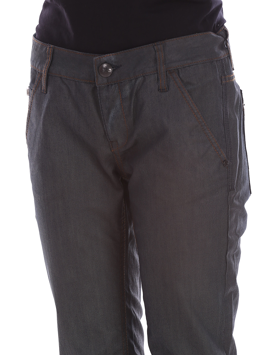 Серые кэжуал демисезонные прямые брюки Ra-Re