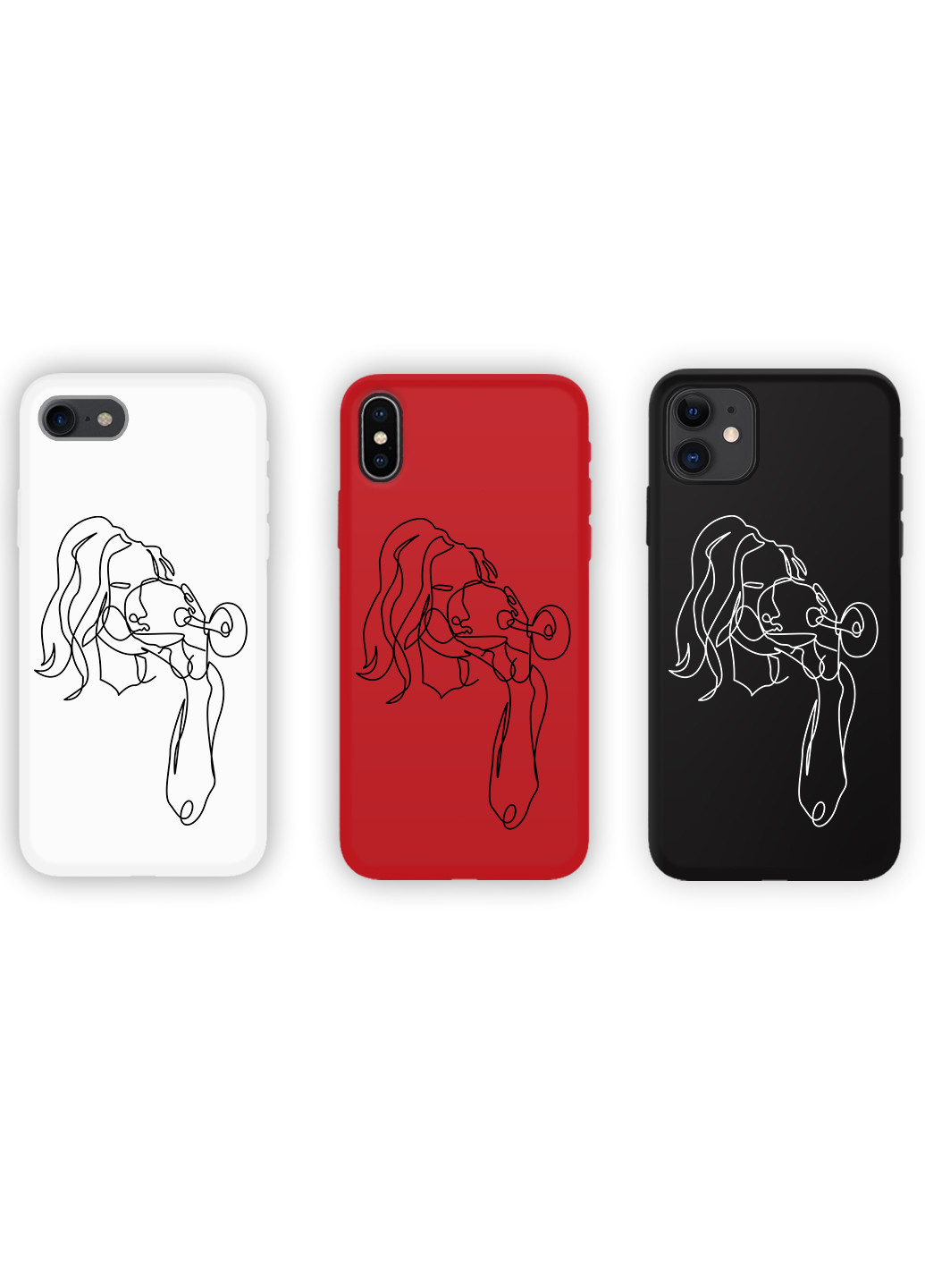 Чохол силіконовий Apple Iphone X Контурний мінімалізм (Contour minimalism) (6129-1357) MobiPrint (219776111)