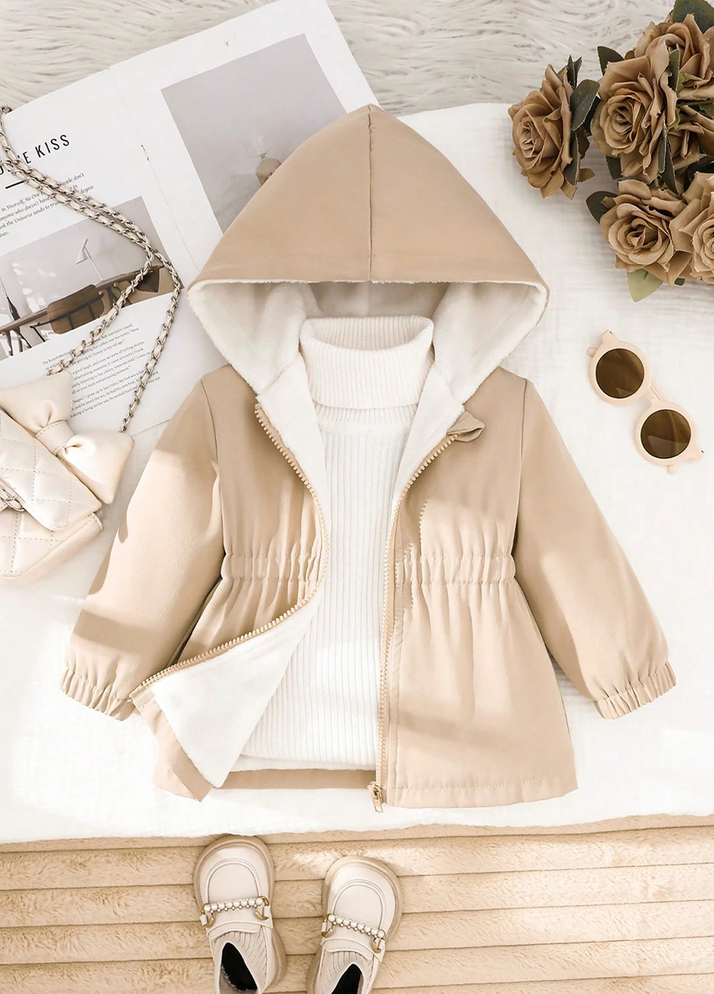 Светло-бежевая демисезонная куртка SHEIN