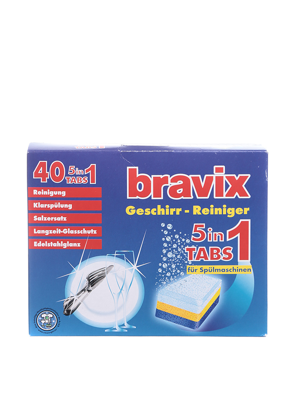 Таблетки для посудомоечной машины, (40 шт.) Bravix (105284677)
