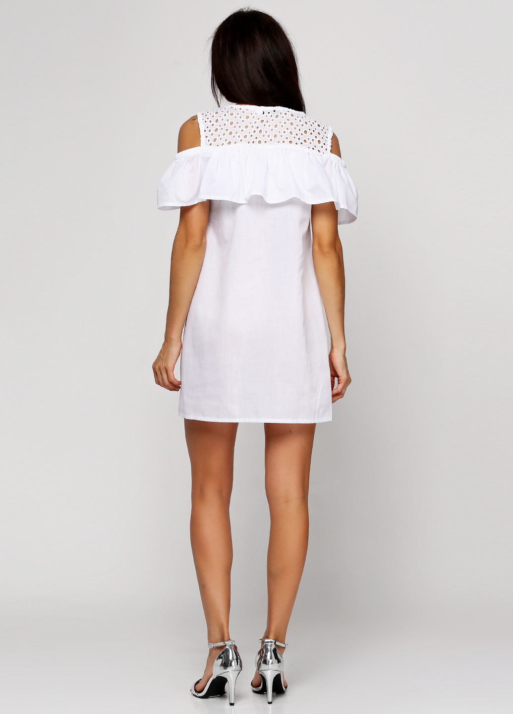 Белое кэжуал платье Majaly однотонное