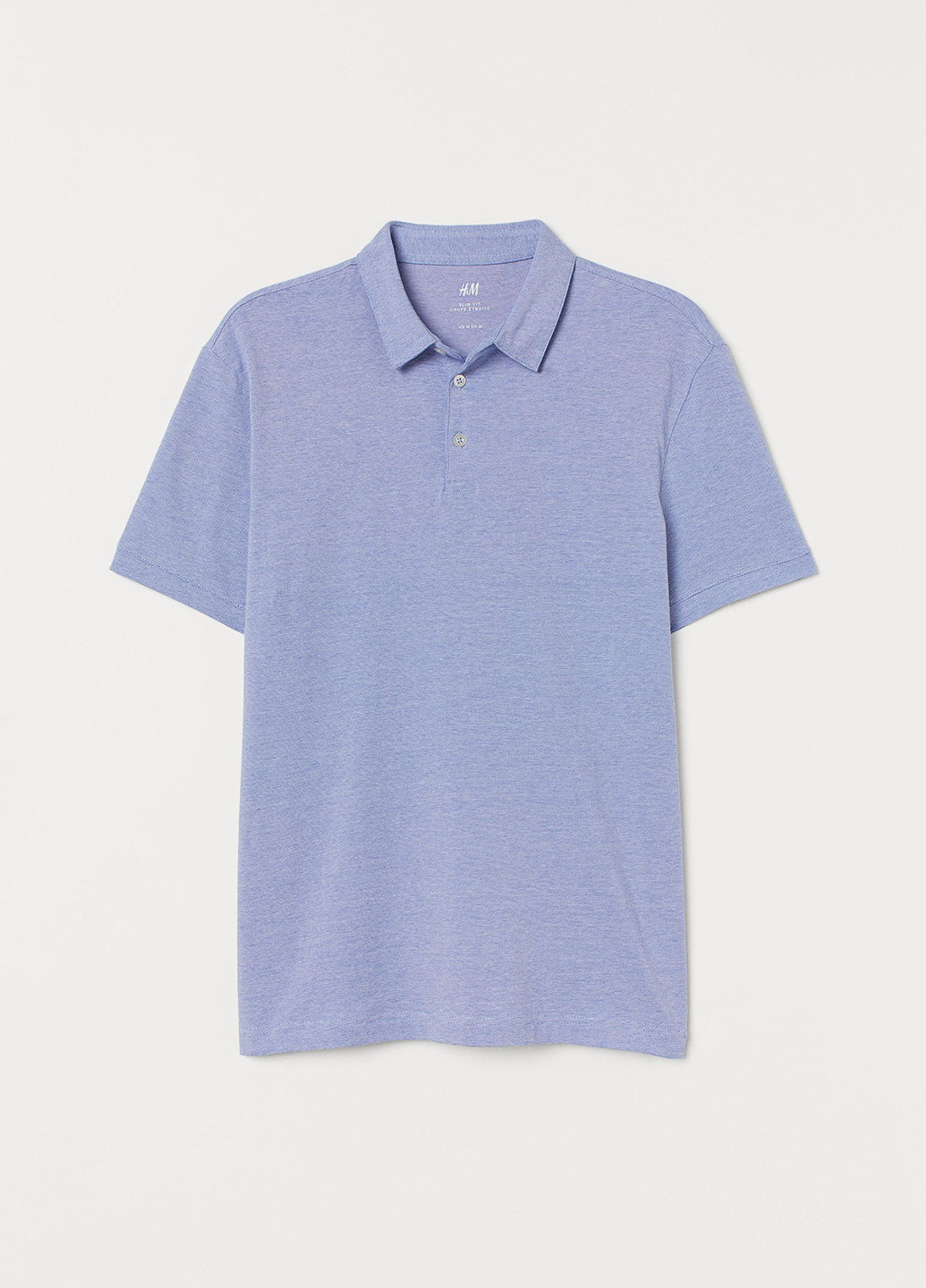 Голубой футболка-поло для мужчин H&M меланжевая