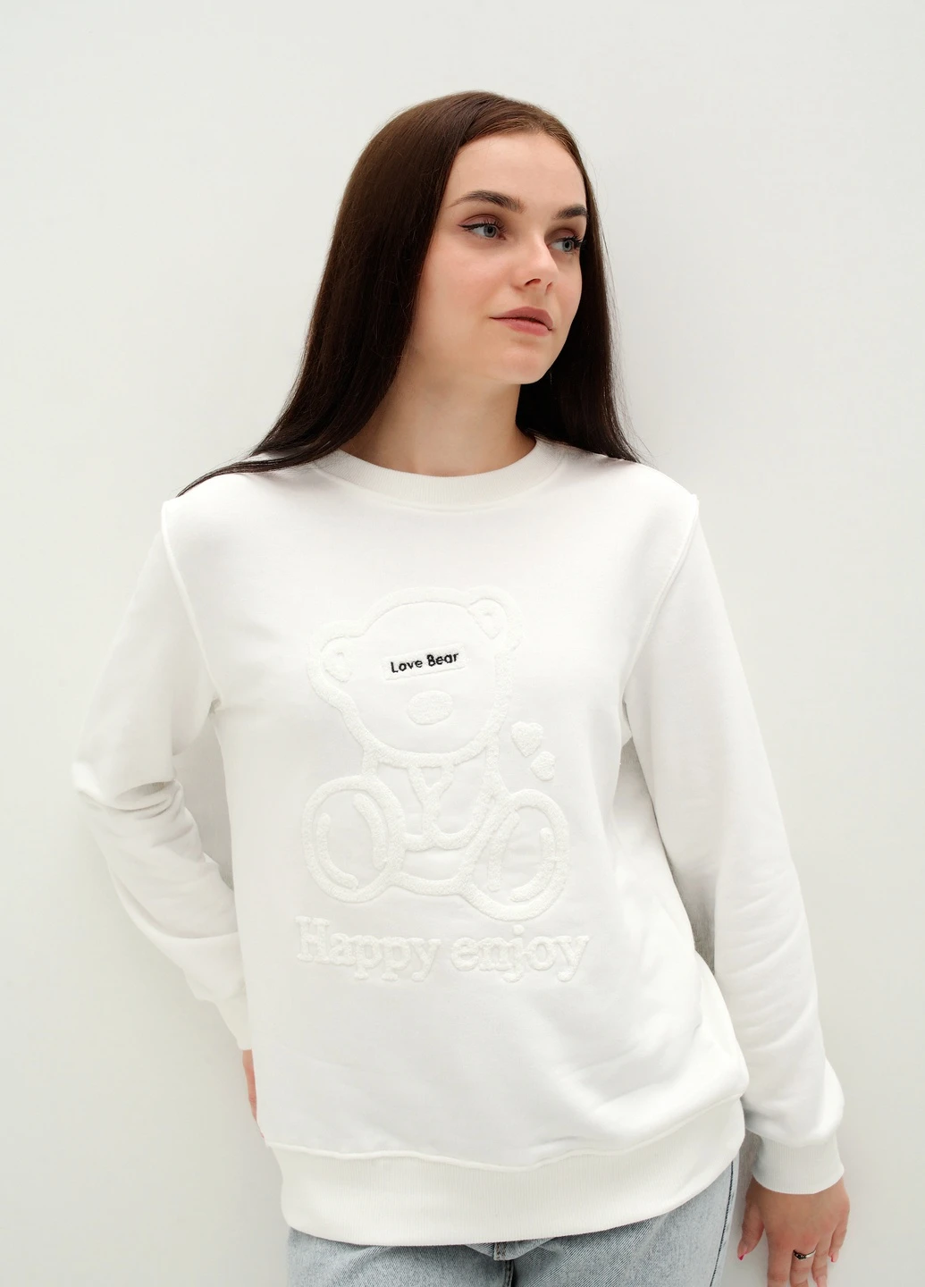 Белый свитшот PEPPER MINT однотонный (254101498)