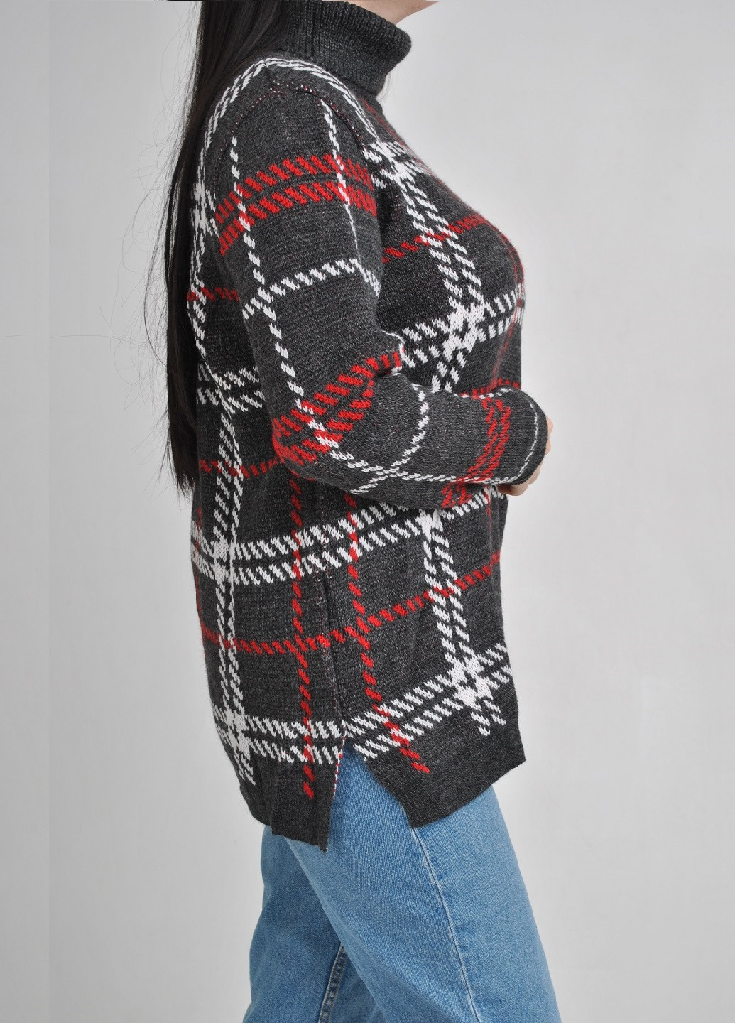 Темно-серый зимний свитер-туника Fashion Club