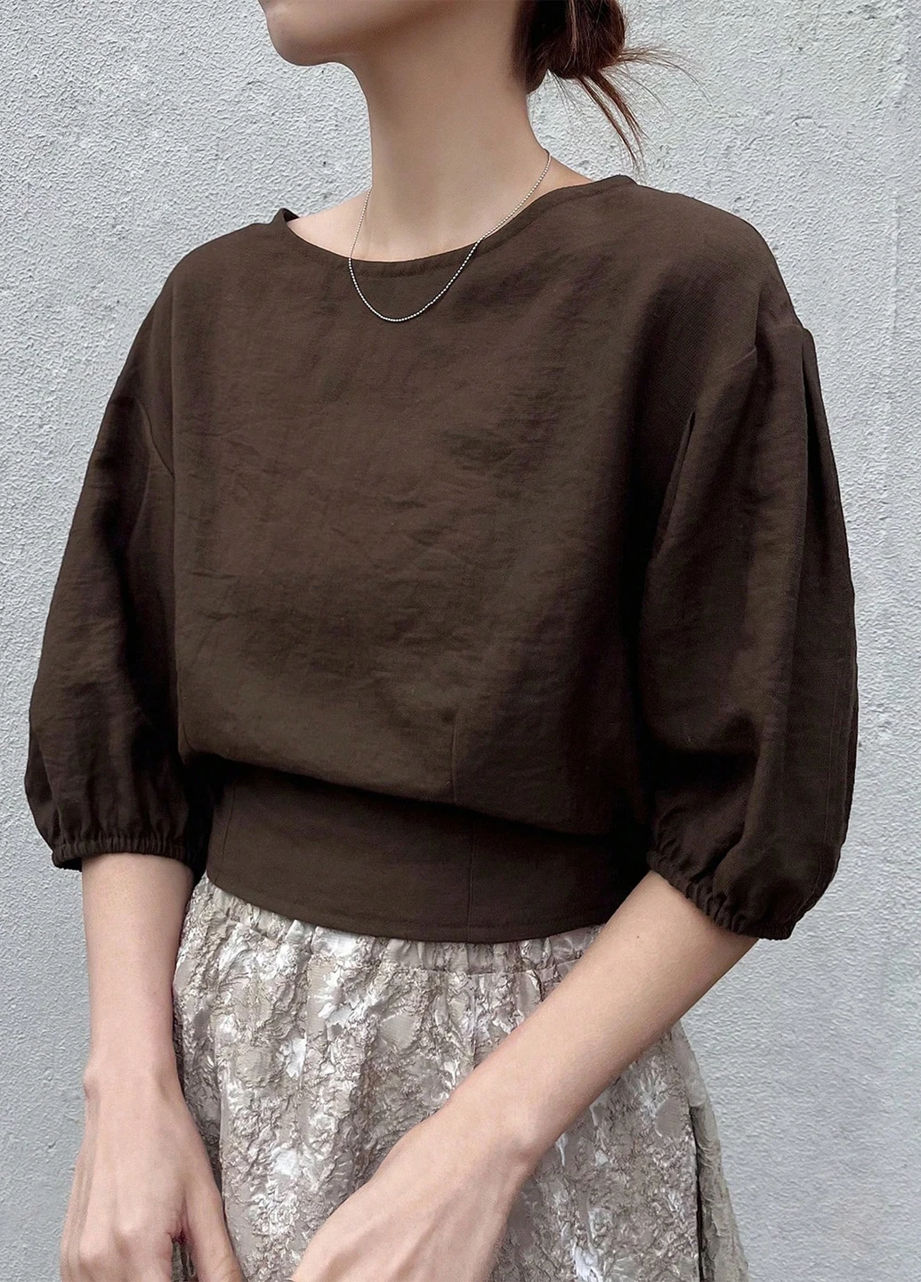 Коричневая блуза SHEIN