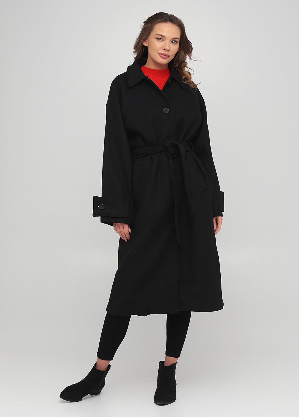 Черное демисезонное Пальто однобортное Monki