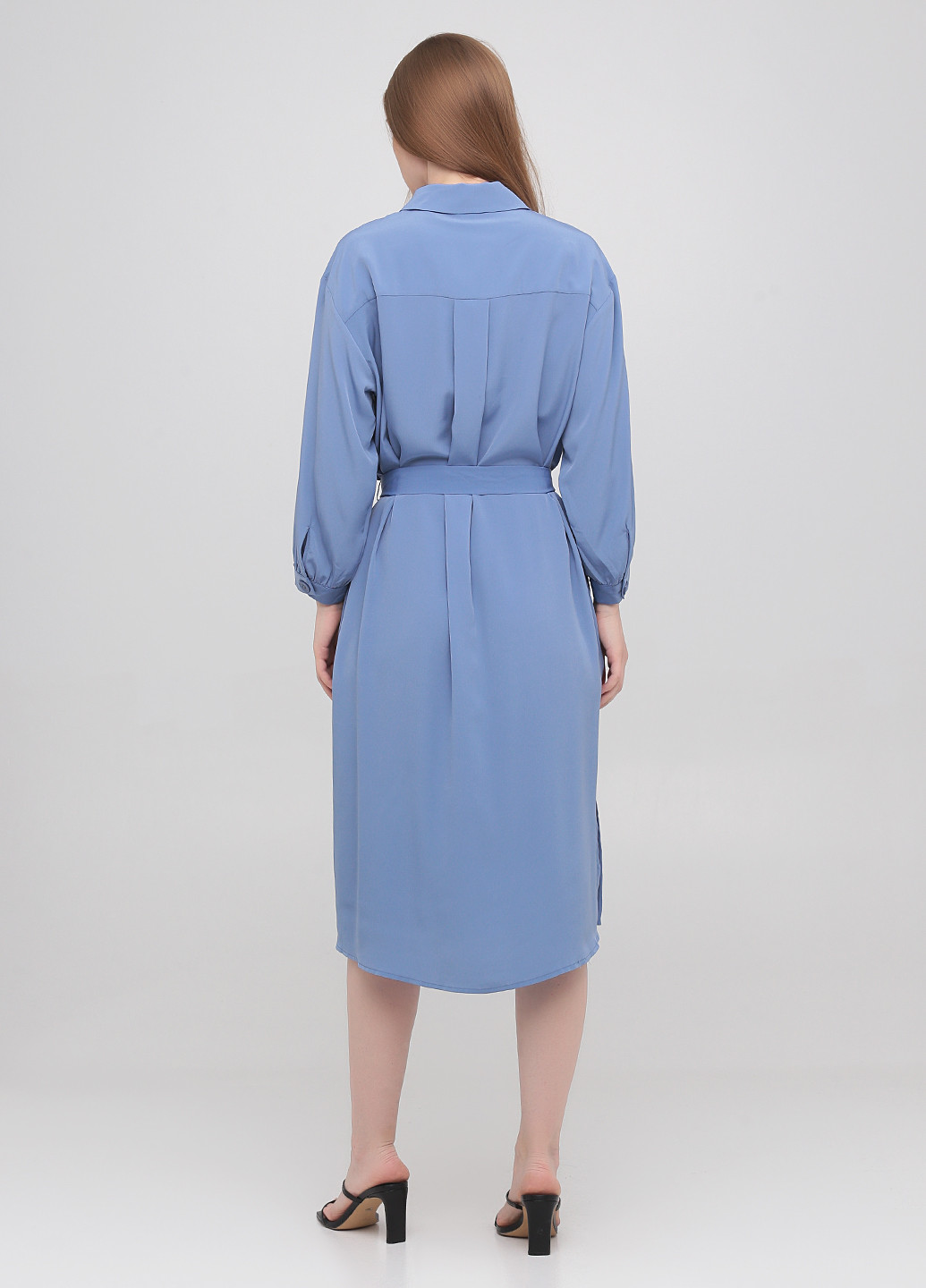Голубое кэжуал платье рубашка Monki однотонное