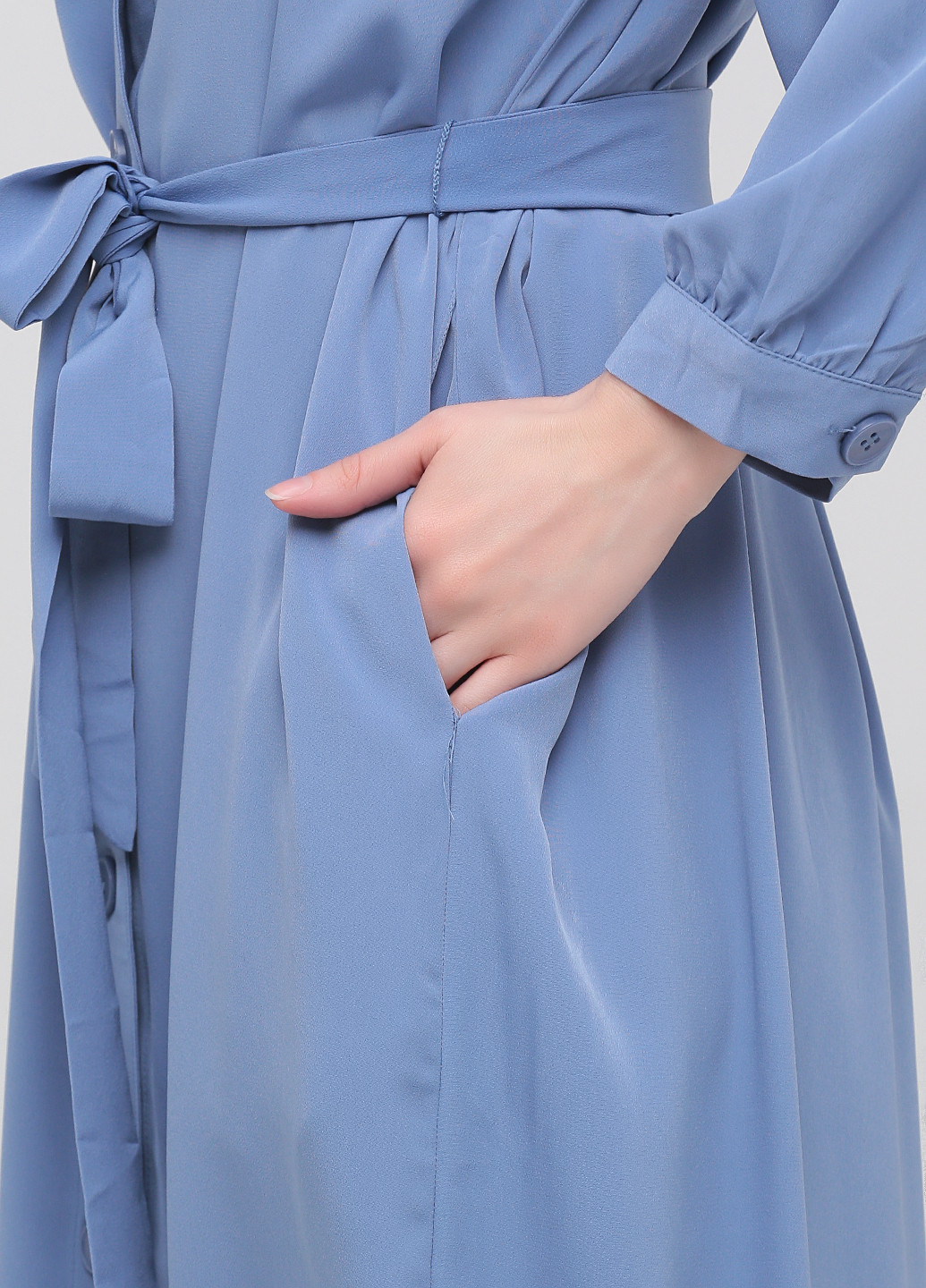 Голубое кэжуал платье рубашка Monki однотонное