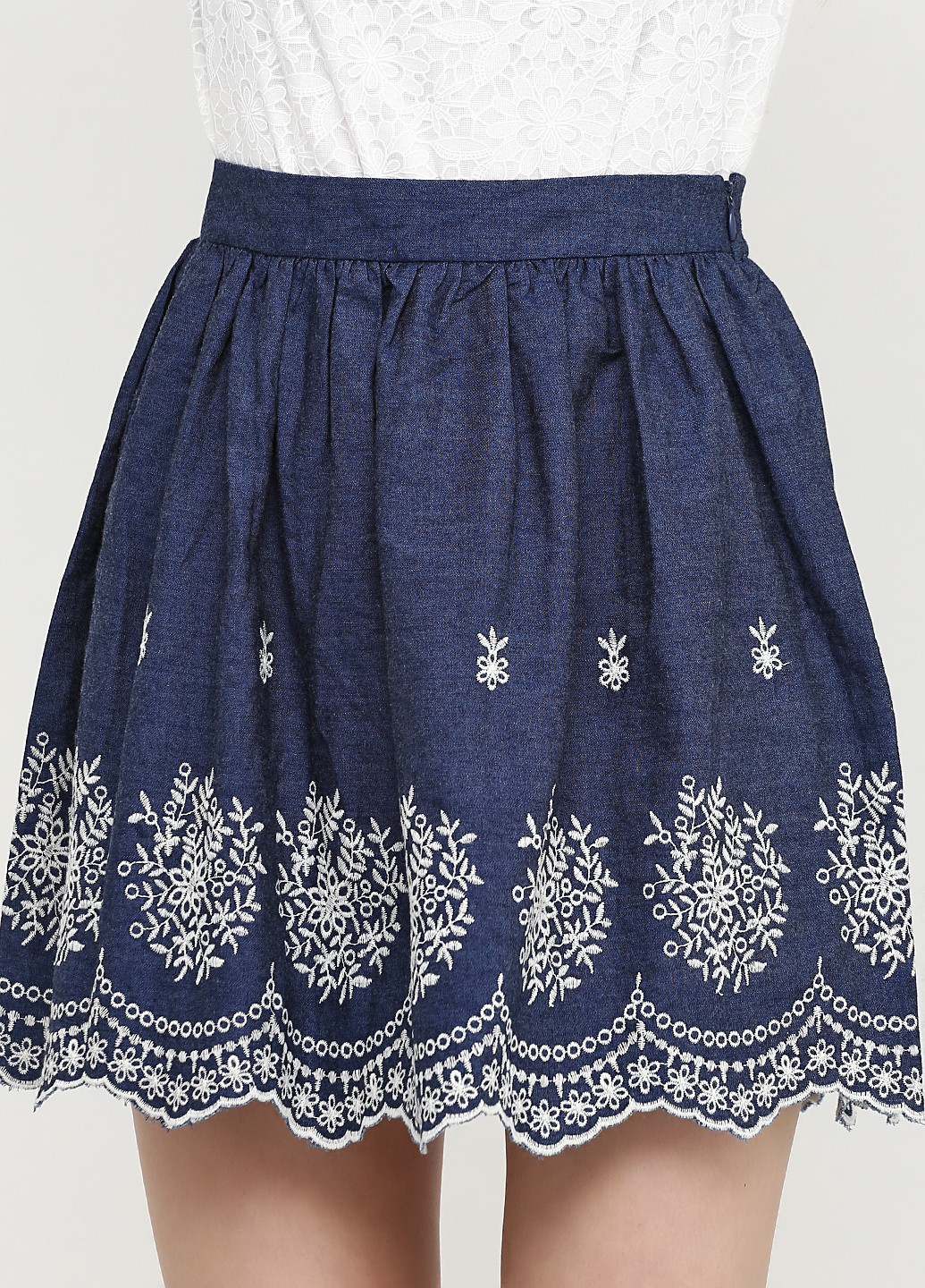 Темно-синяя кэжуал цветочной расцветки юбка Alya мини