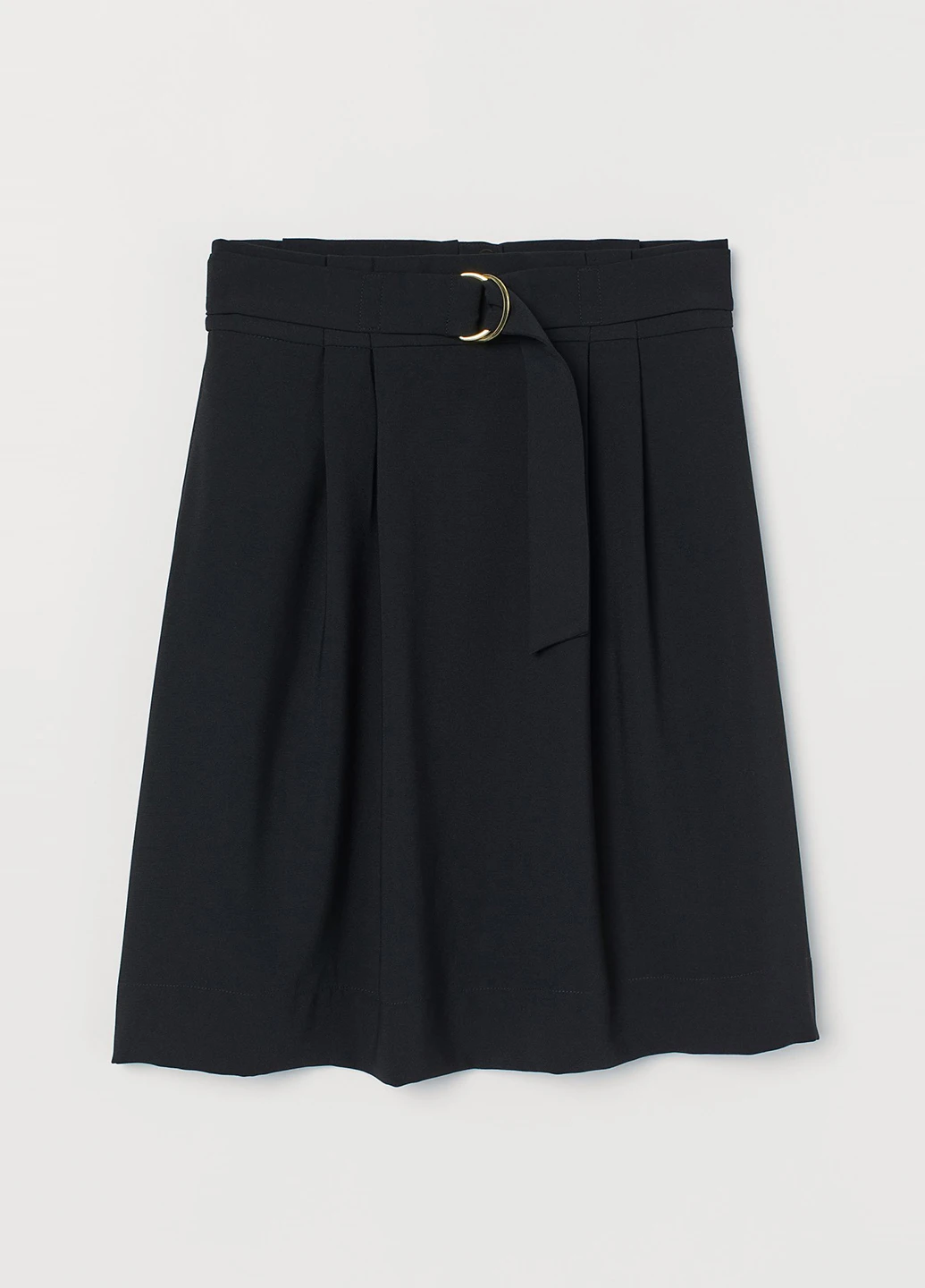 Черная кэжуал однотонная юбка H&M клешированная