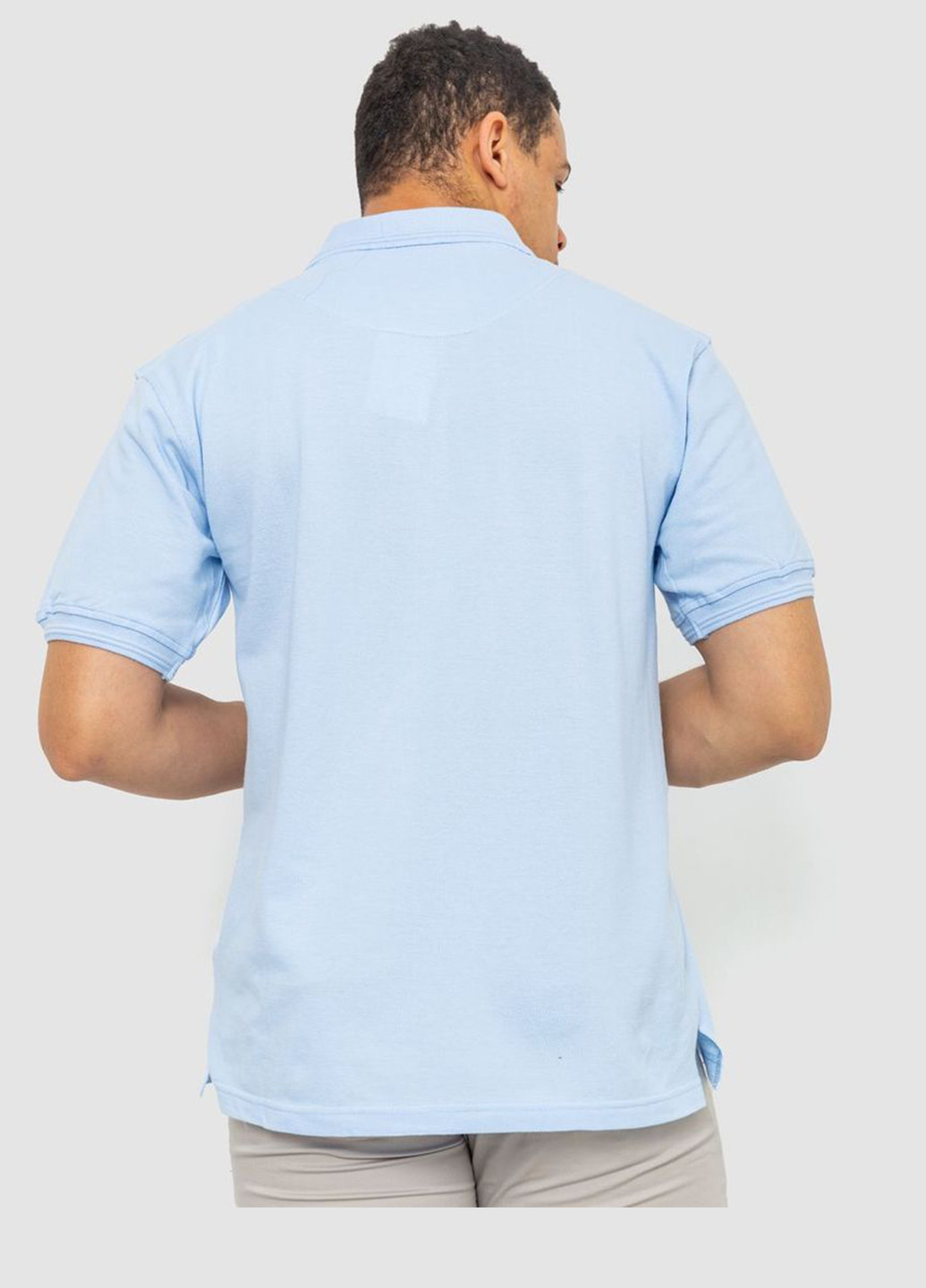 Голубой футболка-поло для мужчин Ager однотонная