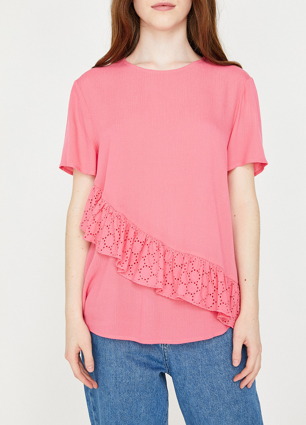 Кислотно-розовая летняя блуза KOTON
