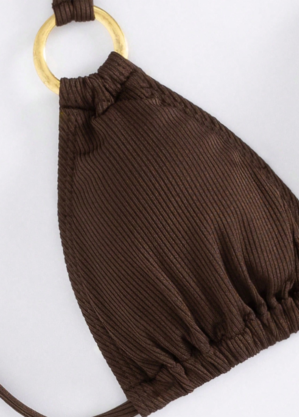 Темно-коричневий літній купальник (ліф, трусики) бікіні, халтер, роздільний SHEIN