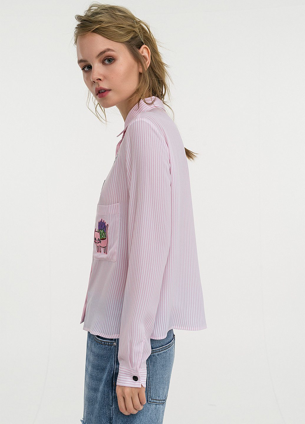 Светло-розовая демисезонная блузка befree