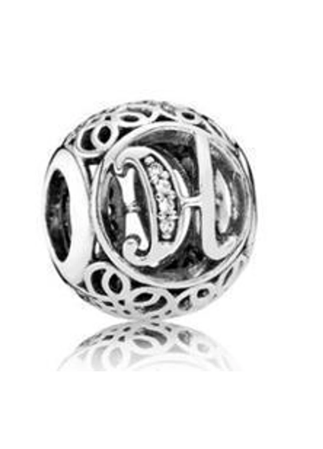 Срібна намистина для браслета Пандора «Буква H» 791852CZ No Brand (252432752)