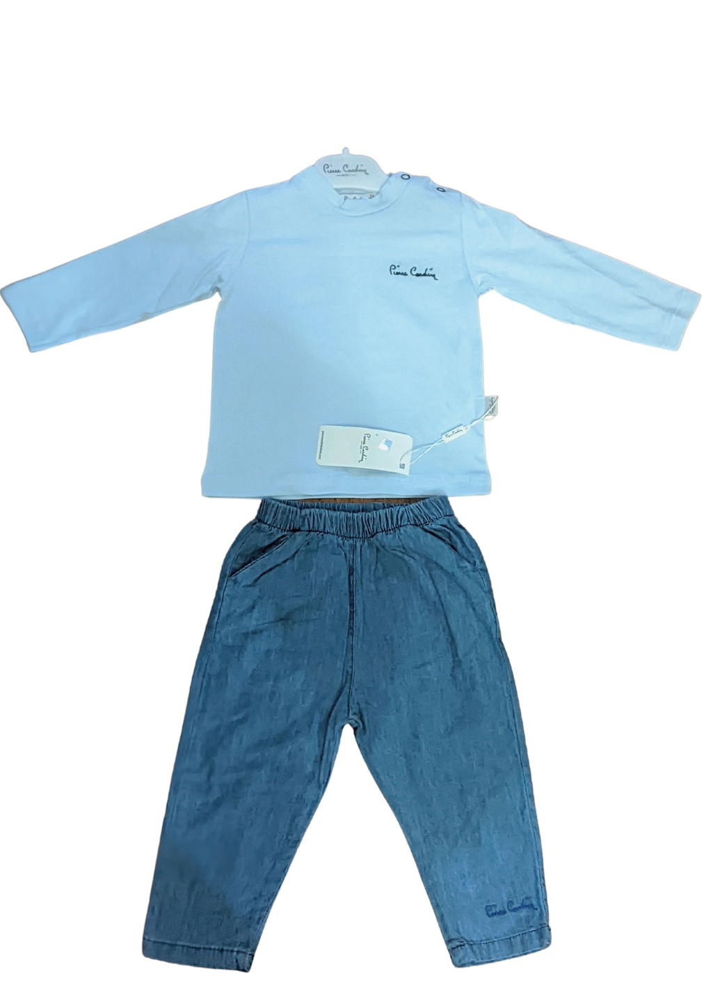 Голубой демисезонный костюм для мальчика с джинсами Pierre Cardin