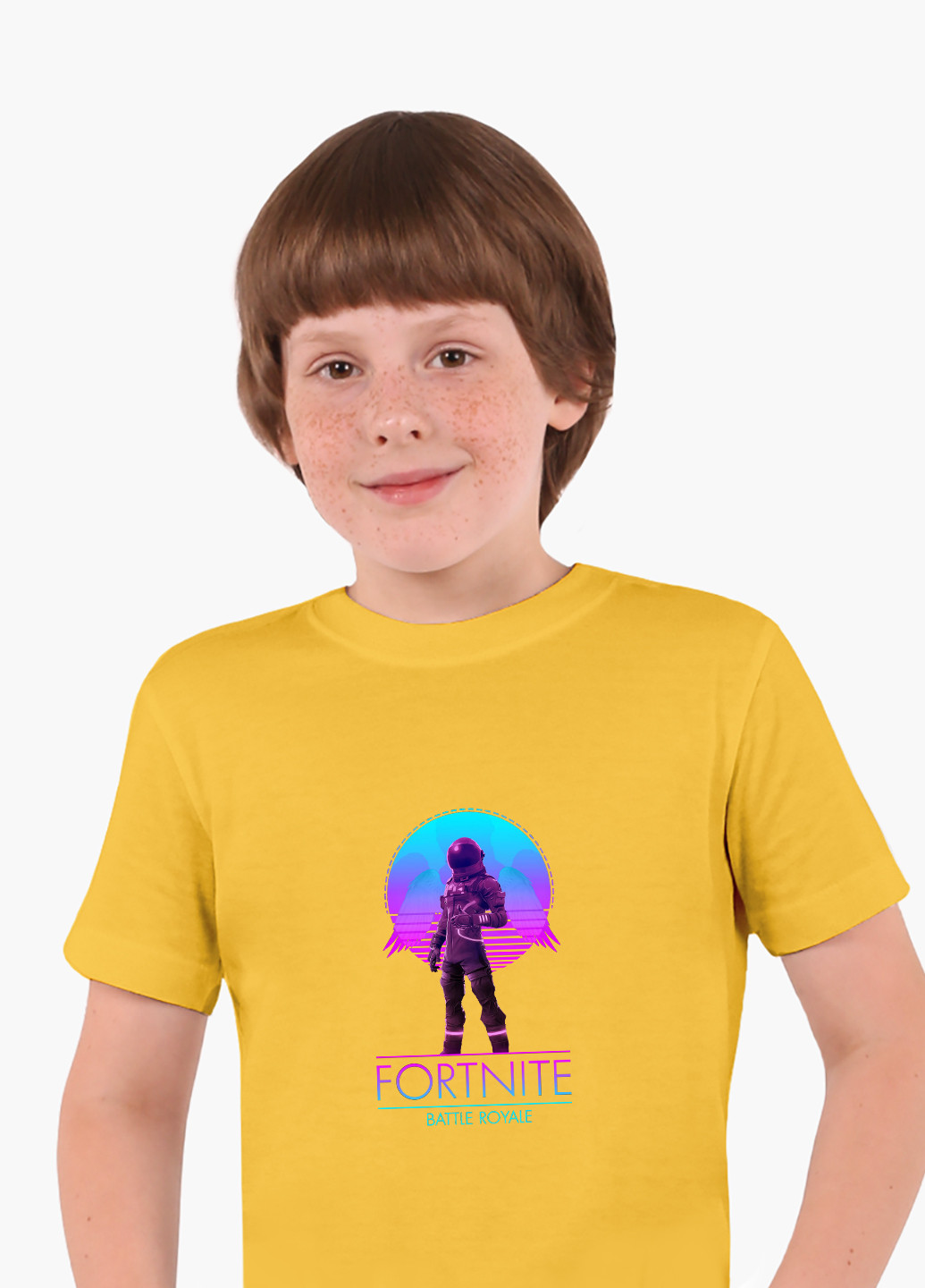 Желтая демисезонная футболка детская фортнайт (fortnite)(9224-1193) MobiPrint