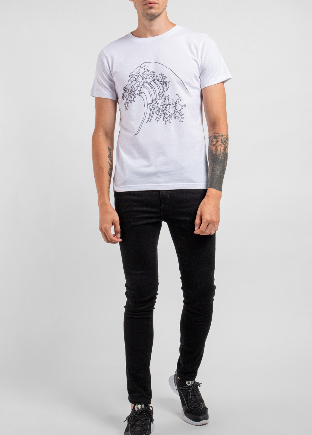 Белая белая футболка с принтом wave Ko Samui