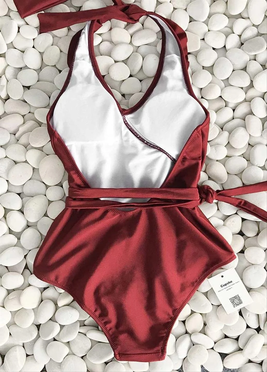 Бордовий літній купальник CUPSHE