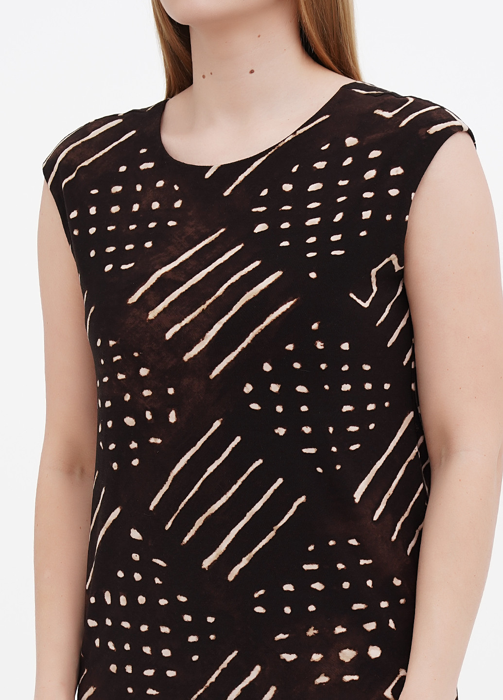 Коричневое кэжуал платье футляр Ralph Lauren с геометрическим узором