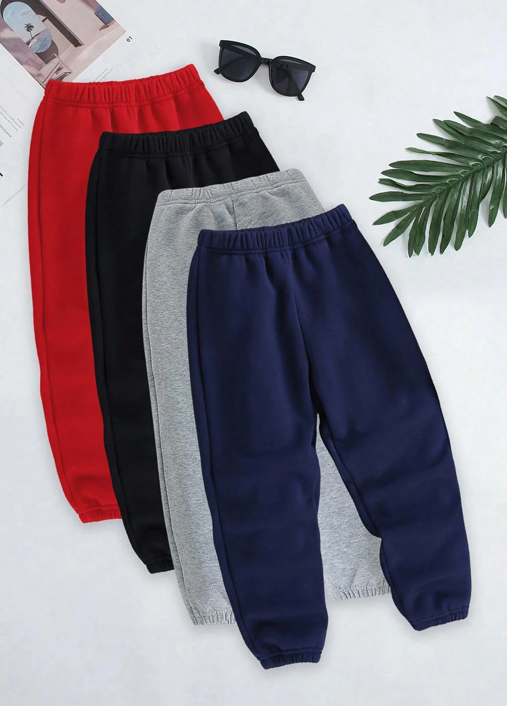 Комбинированные спортивные зимние брюки джоггеры SHEIN