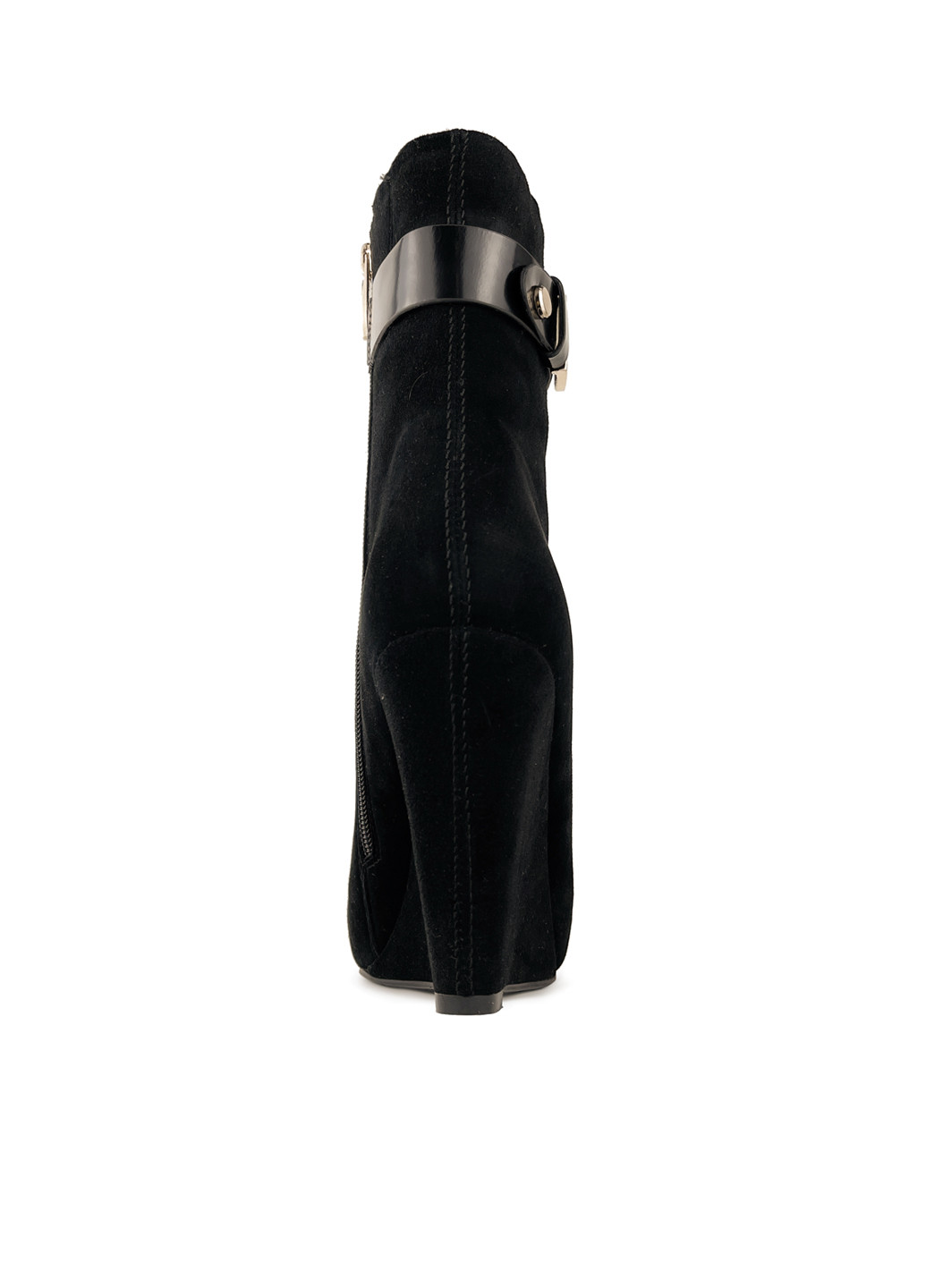 Чорні демісезонна чорні ботильйони на танкетці жіночі замшеві чорні Maria Moro