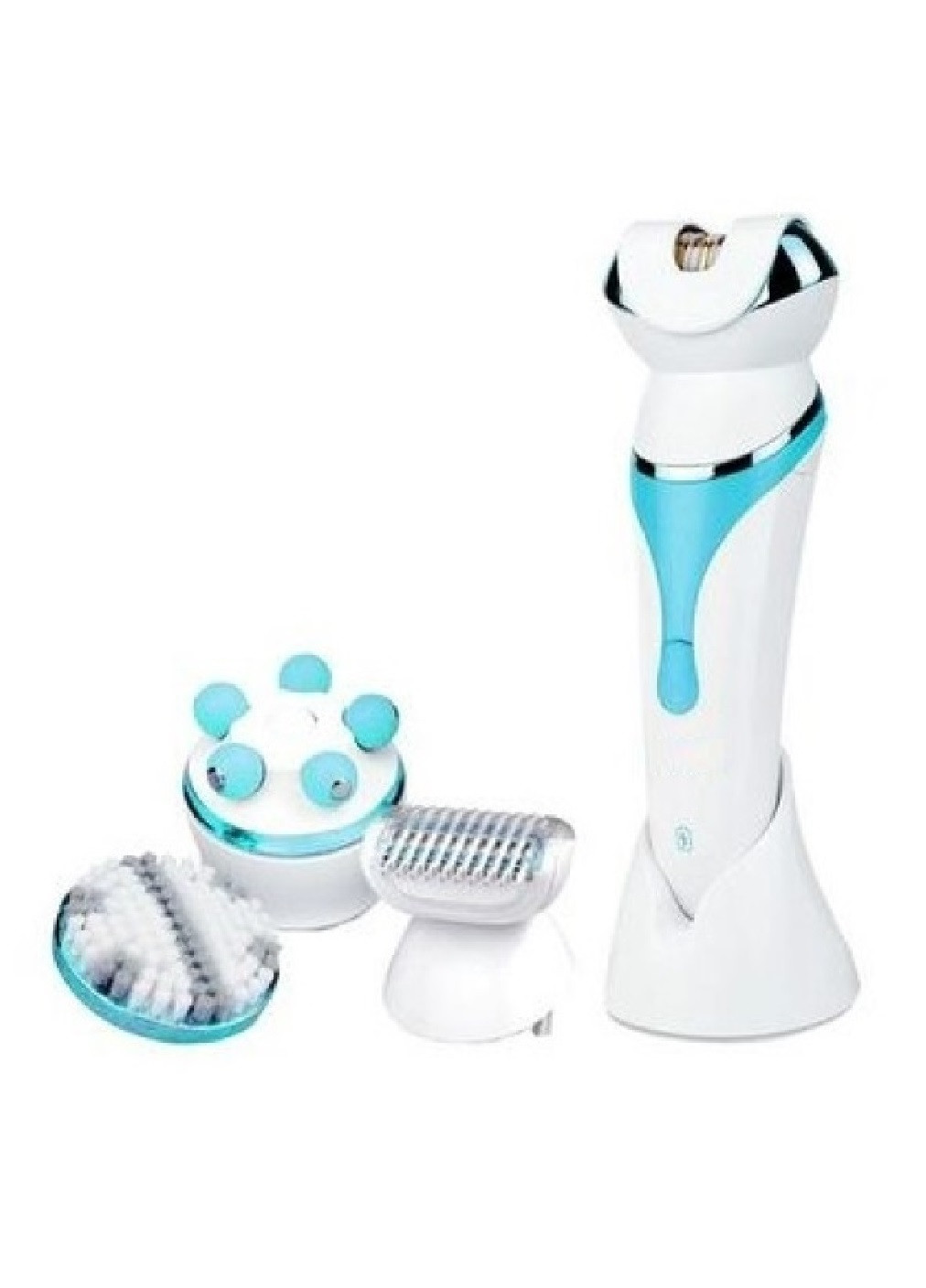 Жіночий епілятор масажер бритва домашній багатофункціональний триммер на акумуляторі 4 в 1 (473320-Prob) Блакитний Unbranded (254392075)