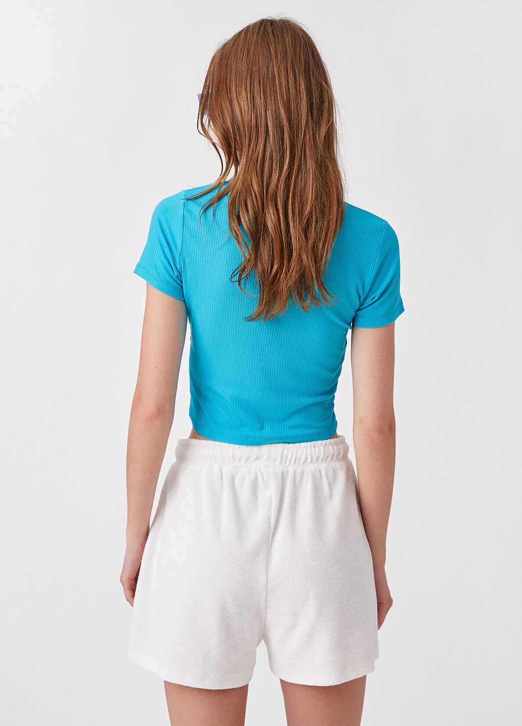 Голубой женская футболка-футболка KOTON