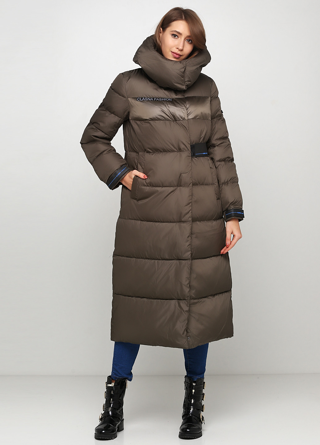 Оливкова (хакі) зимня куртка Clasna