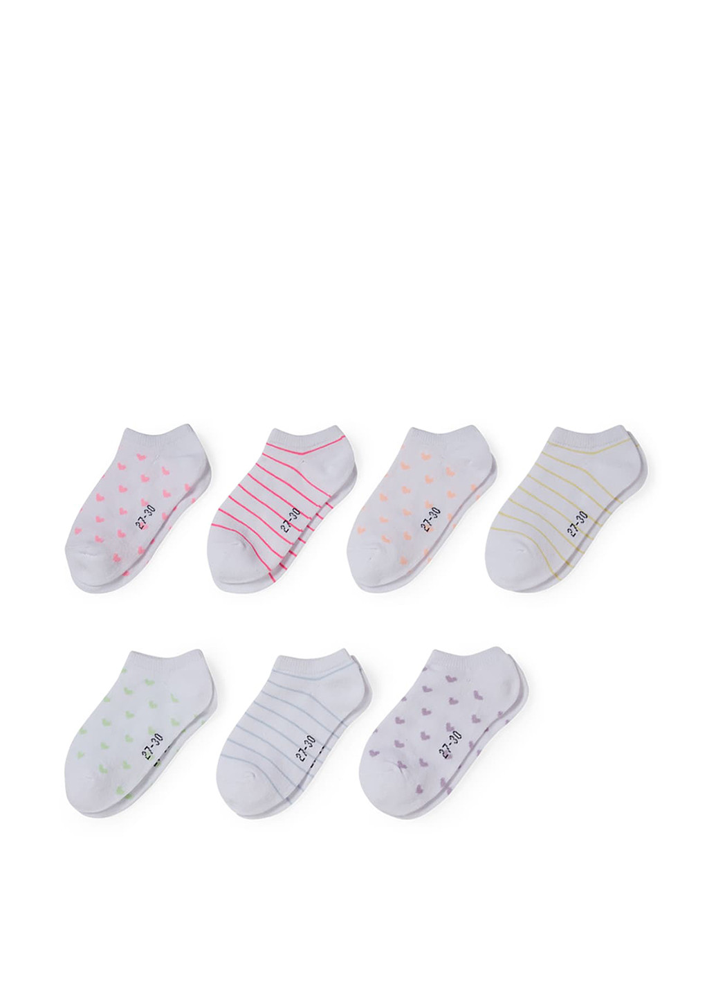 Белые носки (7 пар) C&A полоска (296723312)