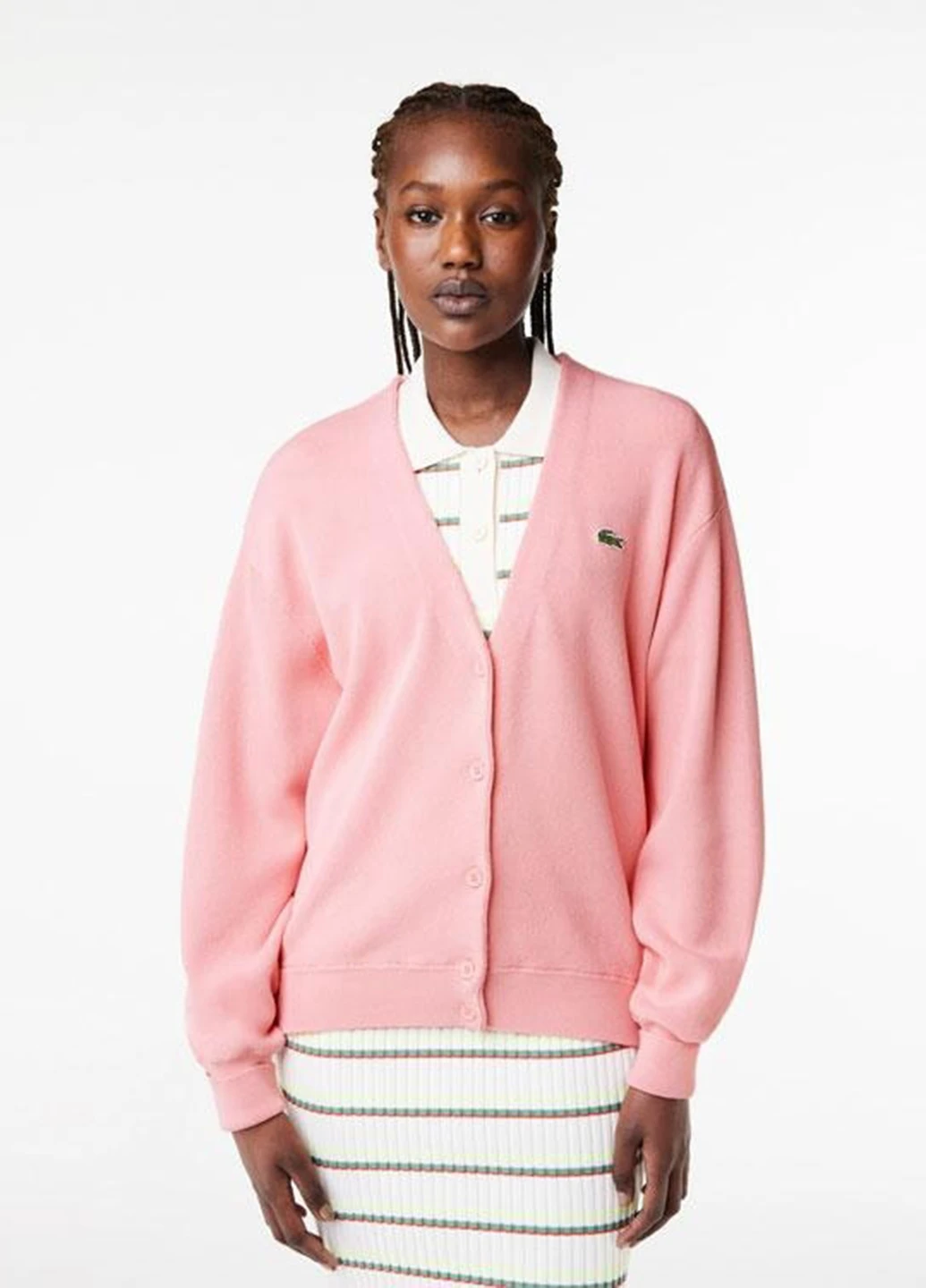 Розовый демисезонный кардиган Lacoste