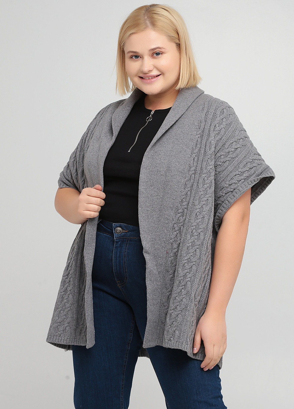 Серый кардиган Lands' End