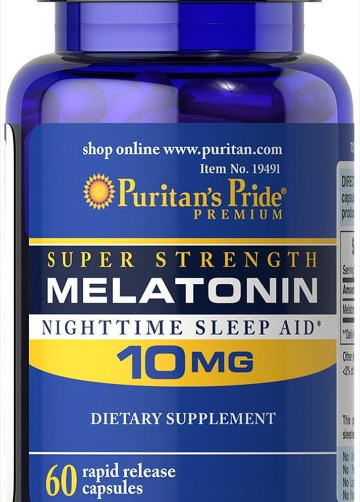 Мелатонин гормон сна Melatonin 10mg 60caps Puritans Pride (232599750)
