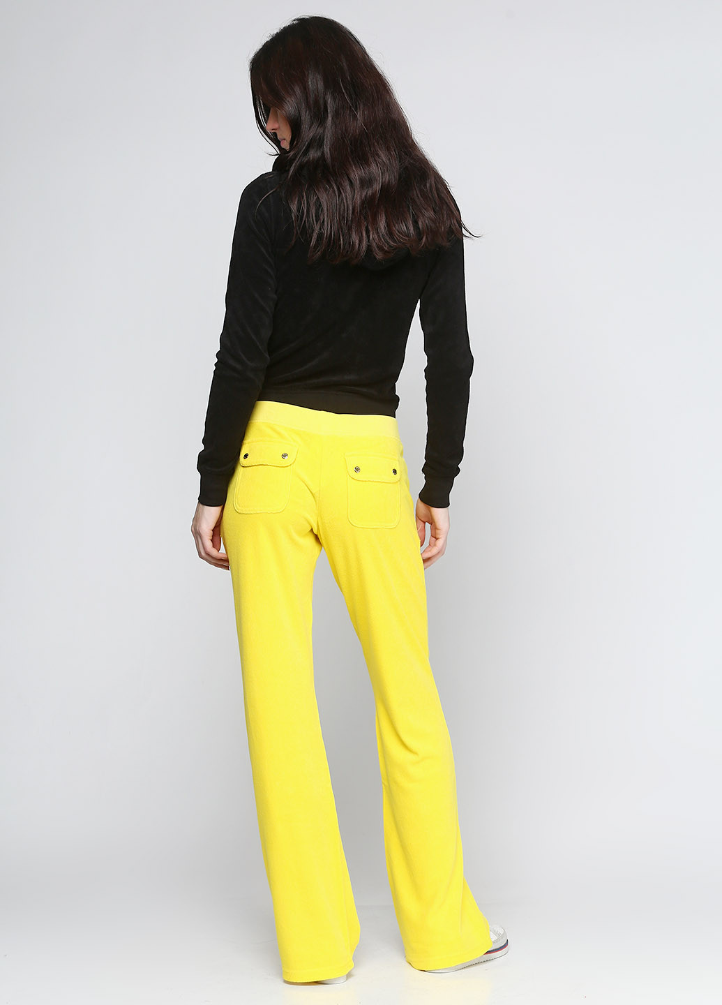 Желтые спортивные демисезонные прямые брюки Juicy Couture
