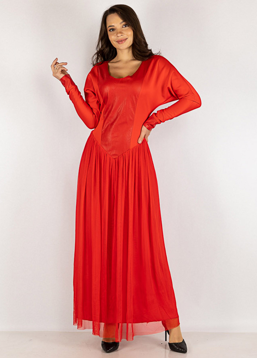 Червона кежуал сукня кльош Time of Style однотонна