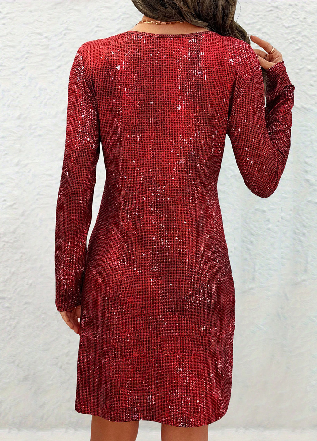 Червона вечірня сукня а-силует SHEIN однотонна