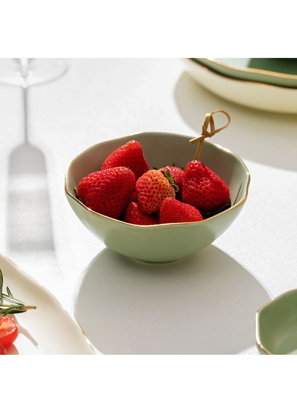 Салатник керамический 6768 12 см зеленый No Brand (253786531)