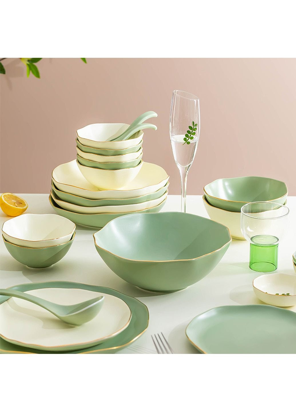 Салатник керамический 6768 12 см зеленый No Brand (253786531)